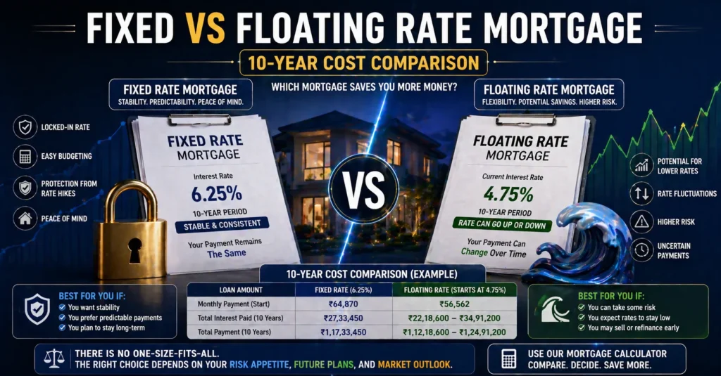 Fixed vs Floating Rate Mortgage: 10-Year Cost Comparison